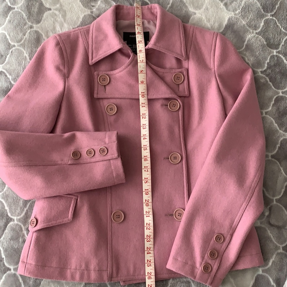Pink Double Breasted Pea Coat Jacket - Picture 3 of 8